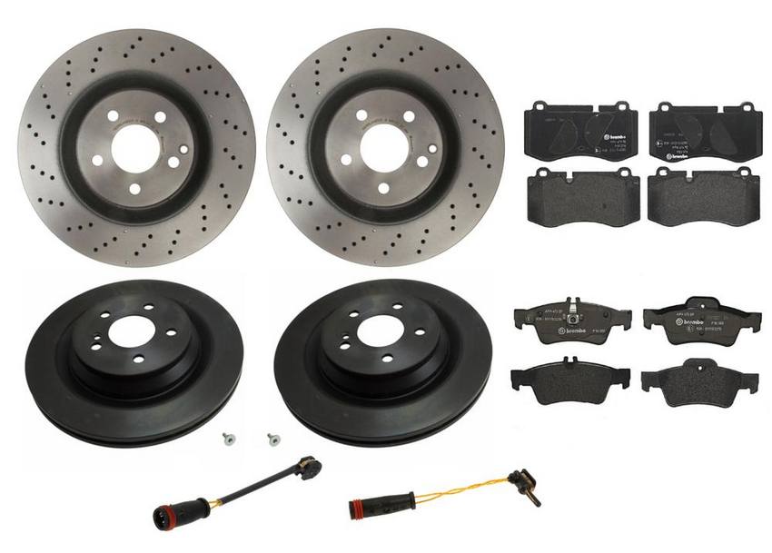 Brembo Brake Pads and Rotors Kit - Front and Rear (350mm/320mm) (Low-Met)